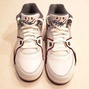 Nike Air Flight 89 White Team Red Smoke Grey Shoes Men’s Size 10 - DD1173-100